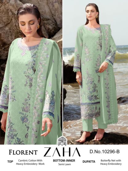 ZAHA FLORENT 10296 B PURE CAMBRIC COTTON PAKISTANI SUITS ONLINE INDIA PAKISTANI COTTON SUITS WHOLESALE DEALER, PAKISTANI SALWAR SUITS IN INDIA, PAKISTANI SALWAR SUITS WHOLESALE, ZAHA FLORENT 10296 B PURE CAMBRIC COTTON  ANAMSA, KEVAL FAB, Pakistani Suits, Salwar Kameez, Suits, ZAHA