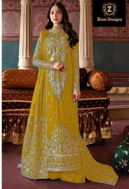 ZIAAZ DESIGNS 7773 405 B SEMI STITCHED GEORGETTE PAKISTANI SALWAR SUITS DESIGN