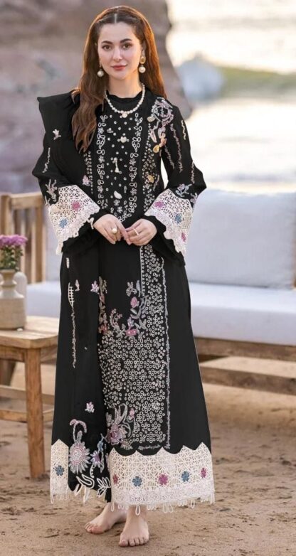 HUSNARA 1705 B BLACK WHOLESALE PAKISTANI SUITS ONLINE