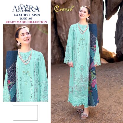 COSMOS AAYRA LUXURY LAWN READYMADE D.NO-03 KURTI ONLINE