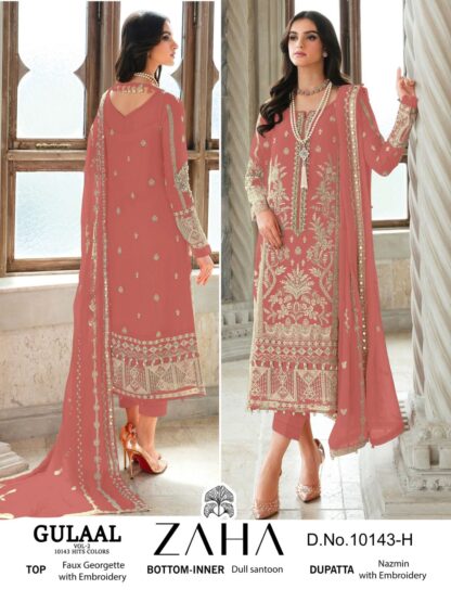 ZAHA GULAAL-VOL-2 10143 H LATEST PAKISTANI SUITS WHOLESALER