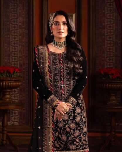 LC 1165 BLACK PAKISTANI SUITS WHOLESALER SURAT