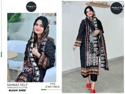 MEHBBOB TEX SHAHNAZ EMBROIDERY COLLECTION BLACK SHADE1183 A SUITS