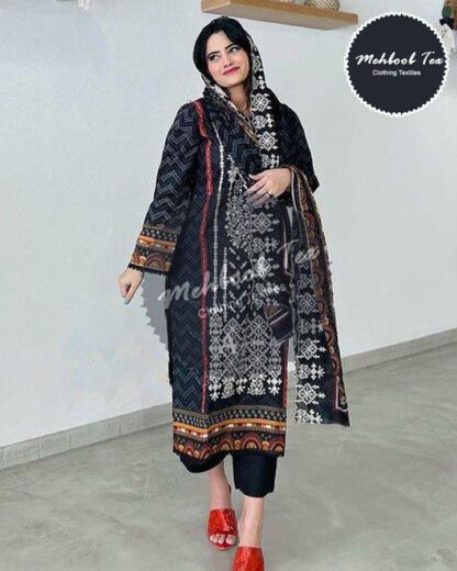 MEHBBOB TEX SHAHNAZ EMBROIDERY COLLECTION BLACK SHADE1183 A SUITS