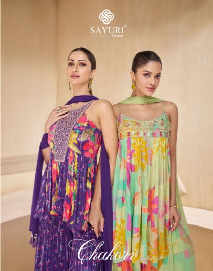 SAYURI DESIGNER CHAKORI 5534 TO 5537 FULLY STITCHED PLAZZO SET ONLINE