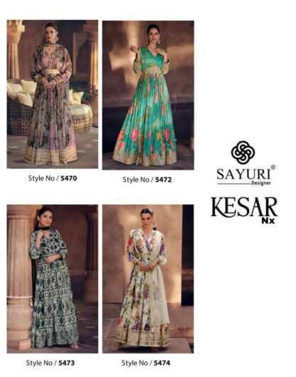 SAYURI DESIGNER KESAR NX FREE SIZE STITCHED GOWN FOR WOMEN