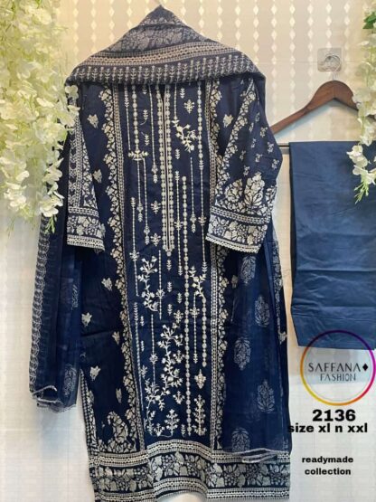 SAFFANA FASHION 2136 BLUE SALWAR KAMEEZ BEST PRICE