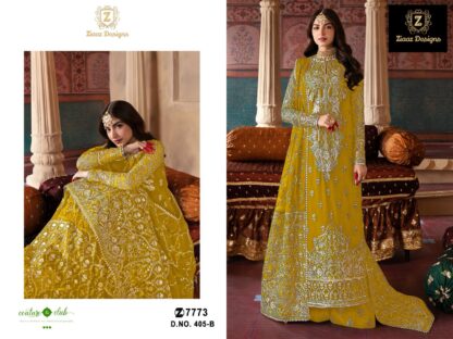 ZIAAZ DESIGNS 7773 405 B SEMI STITCHED GEORGETTE PAKISTANI SALWAR SUITS DESIGN