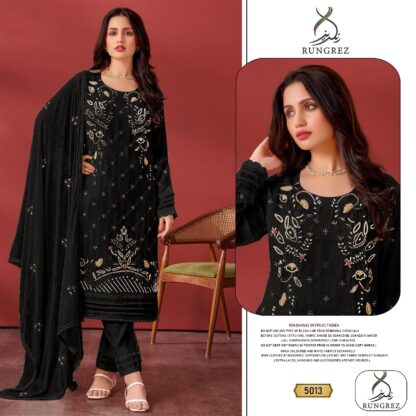 RUNGREZ 5013 BLACK PAKISTANI SUITS WHOLESALER