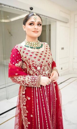 THE LIBAS LC 1198 RED DESIGNER EMBROIDERED ANARKALI GOWN ONLINETHE LIBAS LC 1198 RED DESIGNER EMBROIDERED ANARKALI GOWN ONLINE