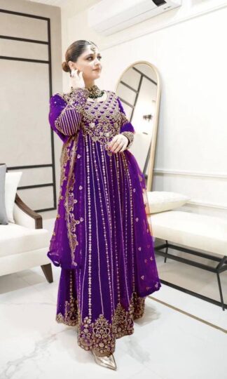 THE LIBAS LC 1198 PURPLE DESIGNER EMBROIDERED ANARKALI GOWN WITH PRICETHE LIBAS LC 1198 PURPLE DESIGNER EMBROIDERED ANARKALI GOWN WITH PRICE