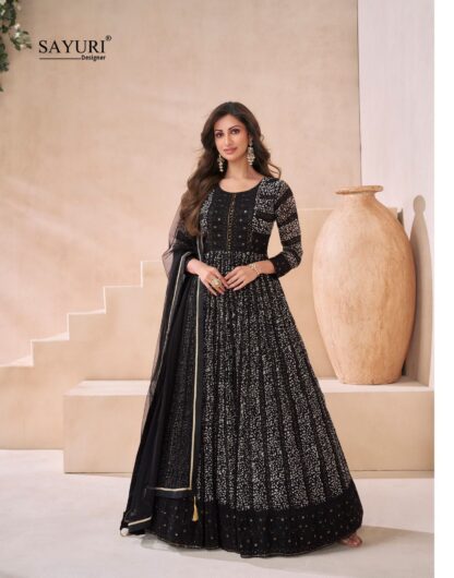 SAYURI DESIGNER 5555 KASHEESH BLACK GOWN WHOLESALER