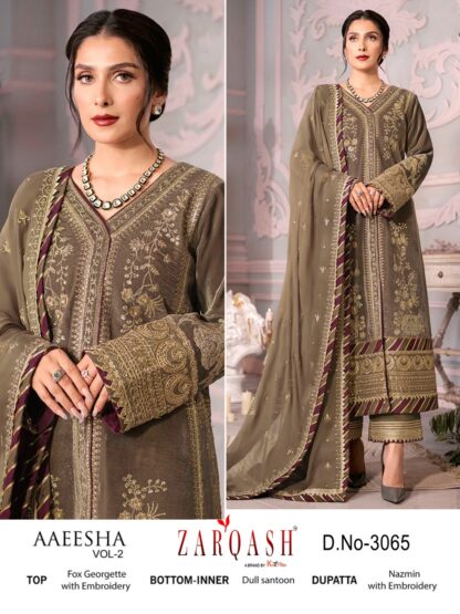 ZARQASH Z 3065 GEORGETTE PAKISTANI SUITS ONLINE WHOLESALE