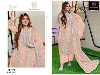 ZIAAZ DESIGNS 479 C SEMI STITCHED DESIGNER PAKISTANI SUITS ONLINE