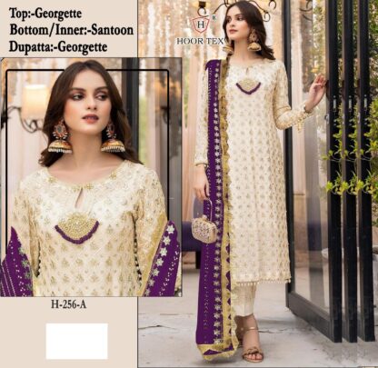 HOOR TEX H 256 A FOX GEORGETTE WHOLESALE OF PAKISTANI SUITS