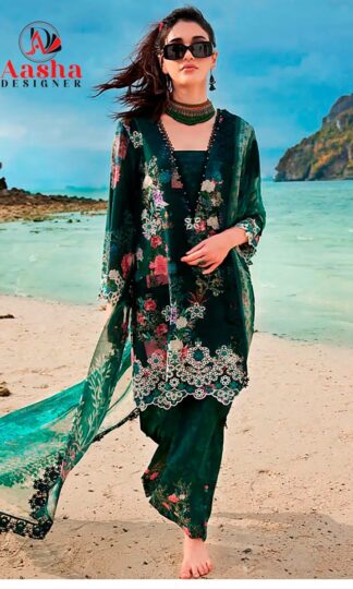 AASHA DESIGNER 1115 CHIKANKARI EMBROIDERY WORK PAKISTANI SUITS FOR WOMENAASHA DESIGNER 1115 CHIKANKARI EMBROIDERY WORK PAKISTANI SUITS FOR WOMEN