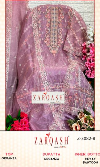 ZARQASH Z 3082 B ORGANZA PAKISTANI SUITS FOR WOMENZARQASH Z 3082 B ORGANZA PAKISTANI SUITS FOR WOMEN