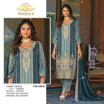 MAARIA 1083 B SEMI STITCHED PAKISTANI SUITS ONLINE INDIA BEST QUALITY PAKISTANI SUITS, DESIGNER SUITS AT WHOLESALE PRICE, MAARIA 1083 B SEMI STITCHED, ONLINE SHOPPING SUITS, PAKISTANI SALWAR KAMEEZ, PAKISTANI SALWAR SUITS IN INDIA, PAKISTANI SALWAR SUITS WHOLESALE, PAKISTANI SUITS AT MANUFACTURER PRICE, PAKISTANI SUITS MANUFACTURER IN SURAT, PAKISTANI SUITS WHOLESALER FROM SURAT, SALWAR KAMEEZ WHOLESALER, WHOLESALE SUITS COLLECTION  MAARIA, Pakistani Suits, Salwar Kameez, Suits, THE LIBAS COLLECTION