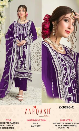 ZARQASH Z 3096 C PAKISTANI SUITS IN SINGLE PIECEZARQASH Z 3096 C PAKISTANI SUITS IN SINGLE PIECE