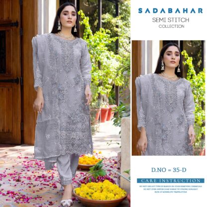 SADABAHAR 35 D SEMI STITCH PAKISTANI SUITS FOR LADIES