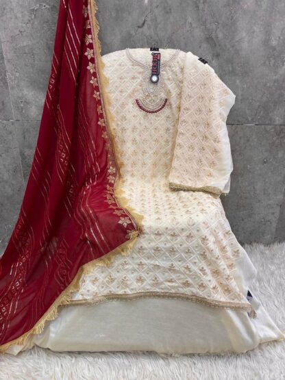 HOOR TEX H 256 D FOX GEORGETTE PAKISTANI SUITS LATEST COLLECTION - Image 2