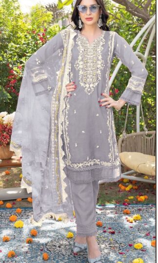 BILQIS B 69 D ORGANZA PAKISTANI SUITS IN SINGLE PIECEBILQIS B 69 D ORGANZA PAKISTANI SUITS IN SINGLE PIECE