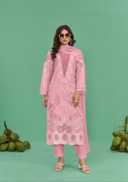 COSMOS AAYRA LUXURY LAWN 05 PINK PAKISTANI SUITS AT BEST PRICE