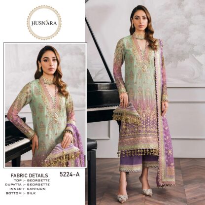 HUSNARA 5224 A GEORGETTE PAKISTANI SUITS DESIGN 2024