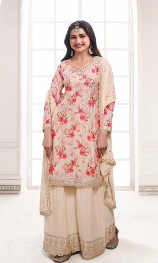 THE LIBAS HK 1645 CREAM FANCY EMBROIDERY & SEQUINS WORK KURTI 2024THE LIBAS HK 1645 CREAM FANCY EMBROIDERY & SEQUINS WORK KURTI 2024