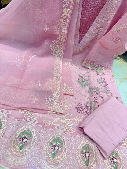 COSMOS AAYRA LUXURY LAWN 05 PINK PAKISTANI SUITS AT BEST PRICE