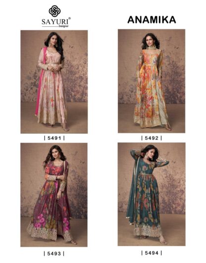 SAYURI DESIGNER ANAMIKA 5491 FREE SIZE STITCHED SALWAR SUITS ONLINE