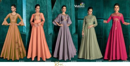 VARDAN DESIGNER ROZI VOL 1 51011 TRIVA SILK READYMADE GOWN