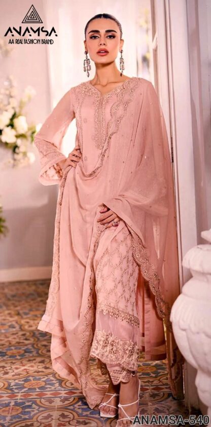 ANAMSA 540 SEMI STITCHED PAKISTANI SUITS IN SINGLE PIECE