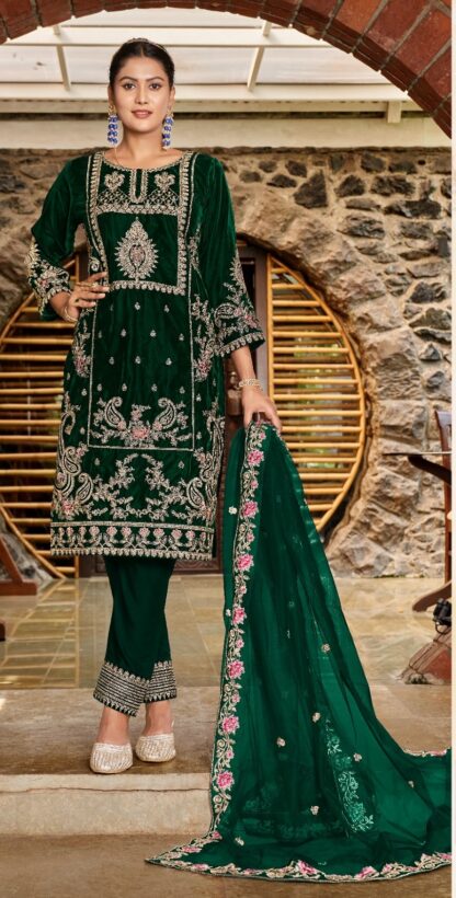 MOTIFZ 2007 B VELVET PAKISTANI SUITS IN SINGLE PIECE