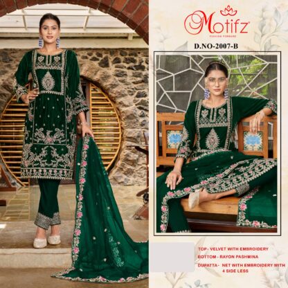 MOTIFZ 2007 B VELVET PAKISTANI SUITS IN SINGLE PIECE