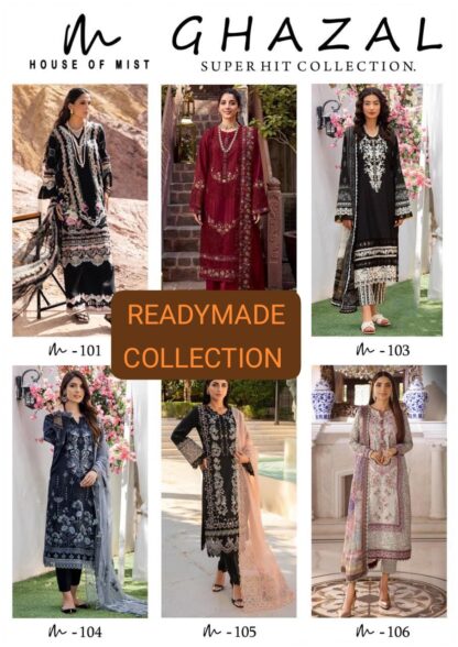 HOUSE OF MIST GHAZAL SUPERHIT COLLECTION PAKISTANI READYMADE KURTI CATALOGUE