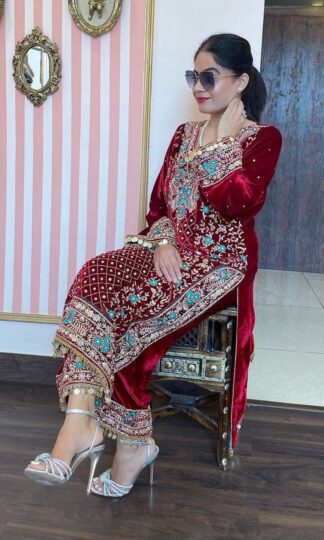 LC 1183 VELVET TOP WITH BEAUTIFUL EMBROIDERED & HEAVY VELVET PLAZZO ONLINELC 1183 VELVET TOP WITH BEAUTIFUL EMBROIDERED & HEAVY VELVET PLAZZO ONLINE
