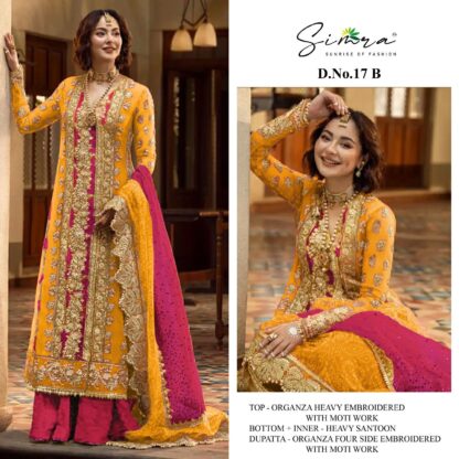 SIMRA 17 B ORGANZA PAKISTANI SUITS IN SINGLE PIECE