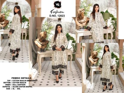 VS FASHION 12023 COTTON MASLIN PAKISTANI KURTI LATEST COLLECTION