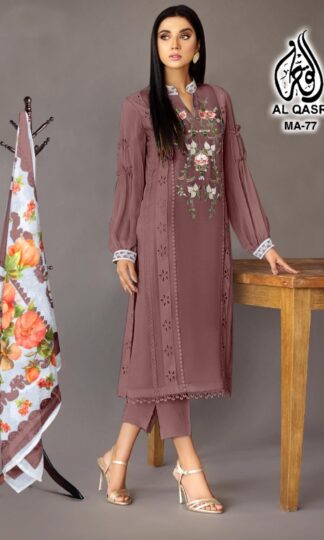 AL QASR MA 77 CHOCOLATE PAKISTANI KURTI IN SINGLE PIECEAL QASR MA 77 CHOCOLATE PAKISTANI KURTI IN SINGLE PIECE