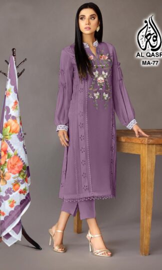 AL QASR MA 77 PURPLE STRACHABLE READYMADE PAKISTANI KURTI WITH PRICEAL QASR MA 77 PURPLE STRACHABLE READYMADE PAKISTANI KURTI WITH PRICE