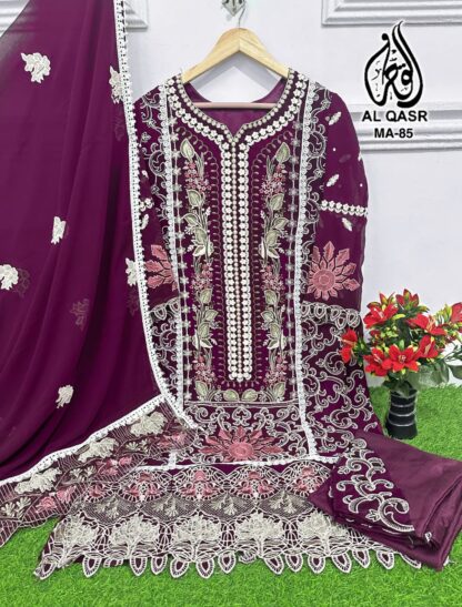 AL QASR MA 85 WINE READYMADE PAKISTANI KURTI ONLINE INDIA