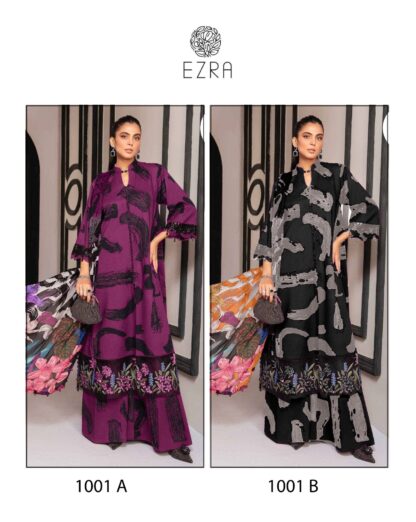 EZRA 1001 A COTTON PAKISTANI SUITS LATEST COLLECTION