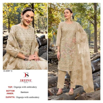 DEEPSY D 2097 C ORGANZA WHOLESALE PAKISTANI SUITS ONLINE