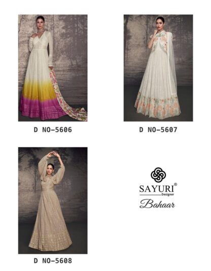 SAYURI DESIGNER BAHAAR 5606 FREE SIZE STITCHED LUCKNAVI GOWNS