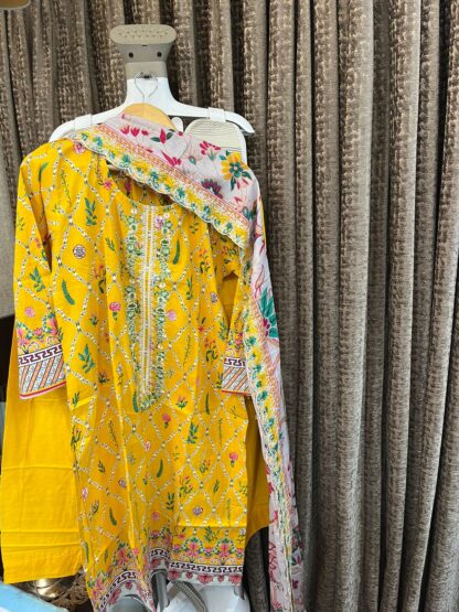 THE LIBAS COLLECTION YELLOW COTTON STITCHED KURTI WHOLESALE