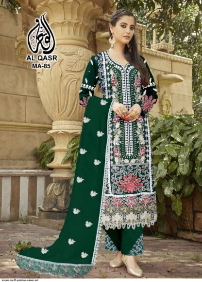 AL QASR MA 85 GREEN READYMADE PAKISTANI KURTI WITH PRICE