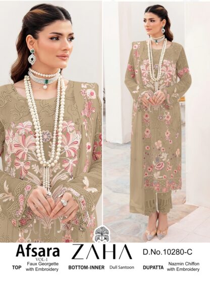 ZAHA AFSARA-VOL-1 10280 C GEORGETTE PAKISTANI SUITS ONLINE INDIA