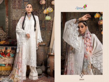 SANIYA TRENDZ ADANS LIBAS CHIKANKARI VOL 26 26004 PAKISTANI SUITS AT BEST PRICE