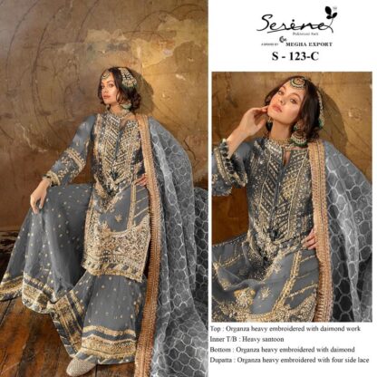 SERINE S 123 D ORGANZA PAKISTANI SALWAR SUITS DESIGN